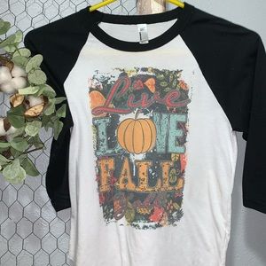 Girls 3/4 sleeve fall baseball style shirt